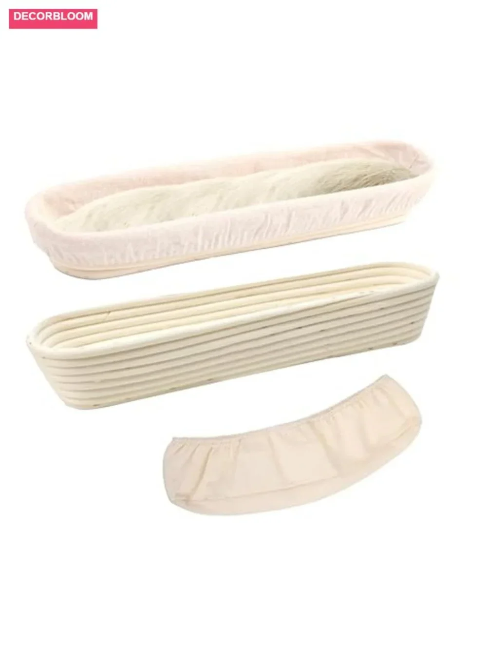 Banneton Bread Proofing Basket 15 inch Baguette Sourdough with Liners
